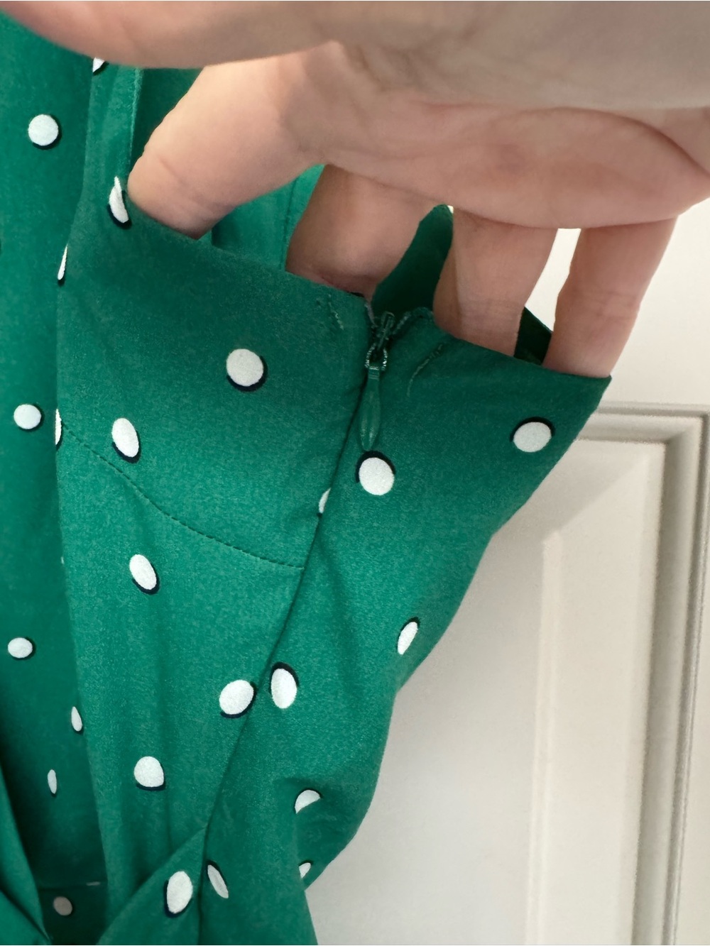 Skies Are Blue Green Polka Dot Wrap Jumpsuit - Picture 4 of 9